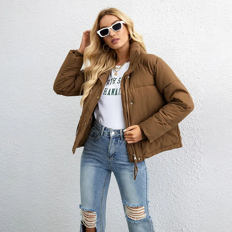 2023 Autumn Winter Women Parkas Jackets Casual Zipper Thick Outwear Coats Female Winter Cotton Jackets Parkas Coat Coats